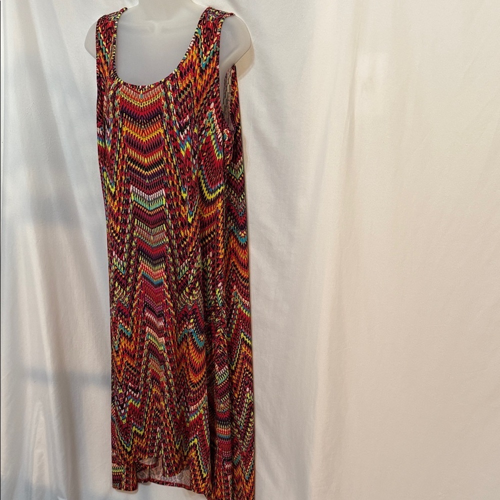 Philosophy Womens Sleeveless Colorful Chevron Maxi Dress Size 1X